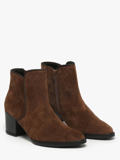 Enkellaarsjes Met Hak Uit Leder Gabor Bruin women 41 ander zicht 1